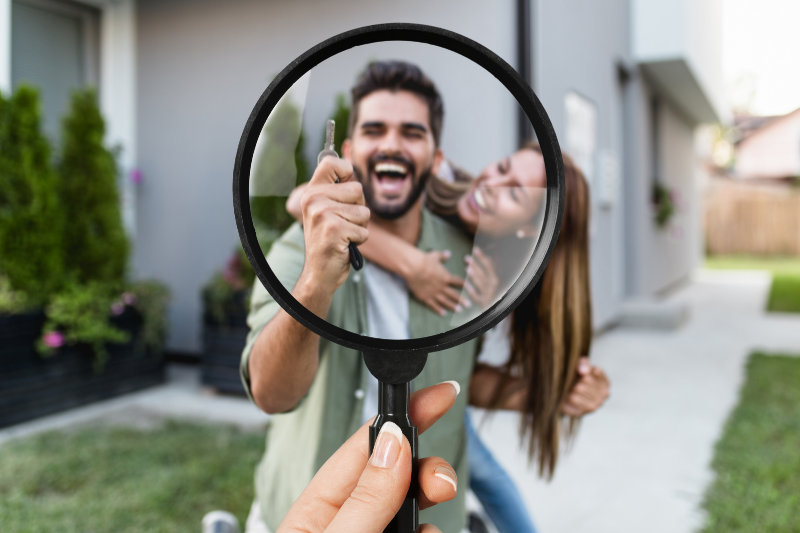 Casal feliz segurando chave de casa | Dicas para criar um ótimo anúncio para sua imobiliária