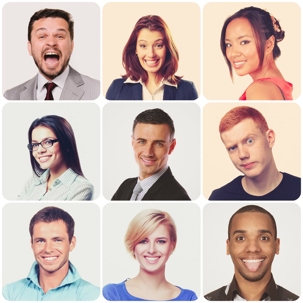 Retrato de 6 pessoas diferentes 
